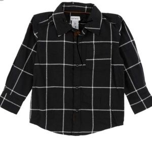 Adorable boys black striped shirt. Worn once